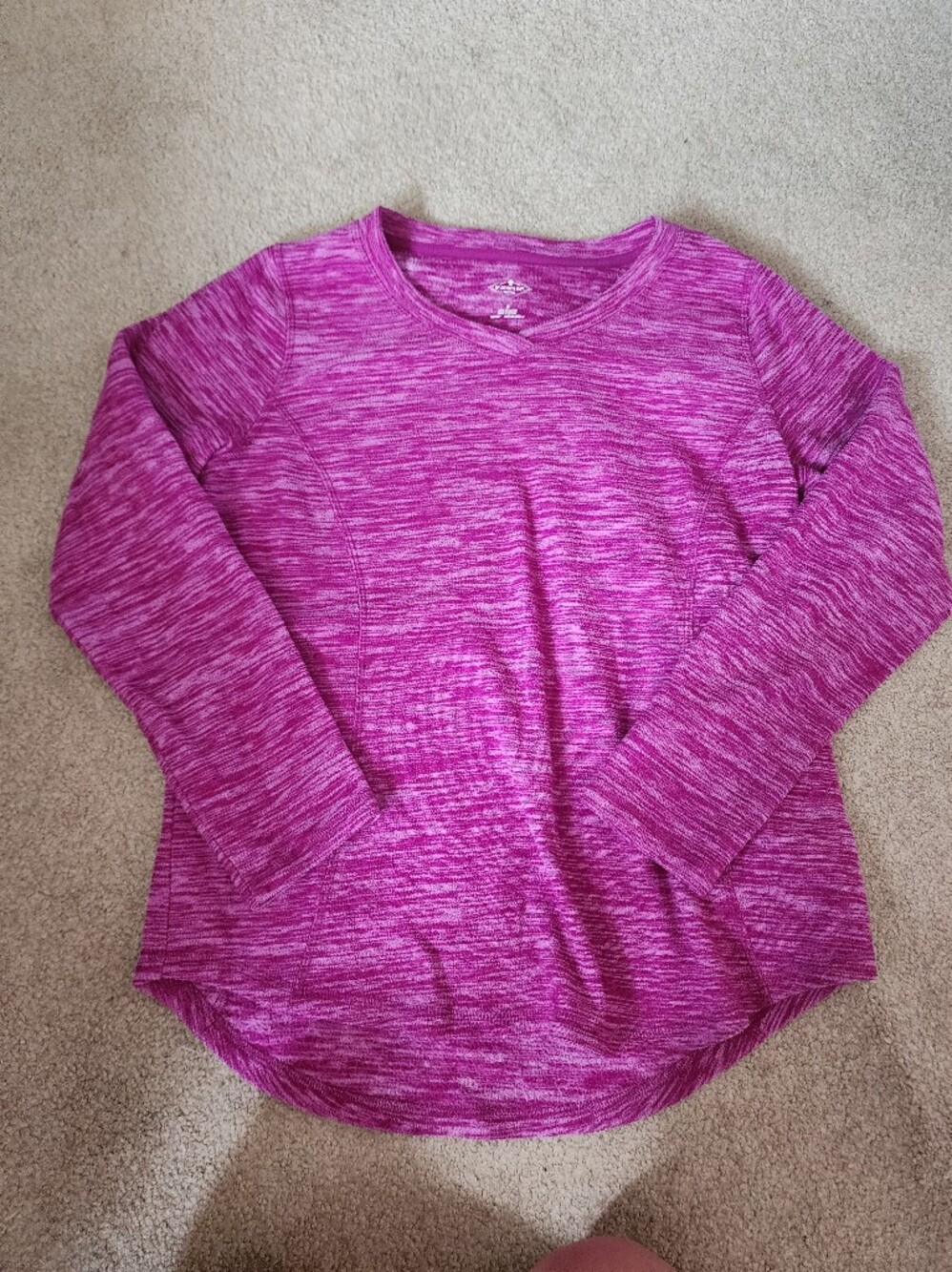 St. John's Bay Heathered Magenta V‑Neck Top